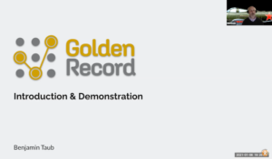 Ben Taub presents Golden REcord data matching app at DNewTech