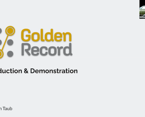 Ben Taub presents Golden REcord data matching app at DNewTech